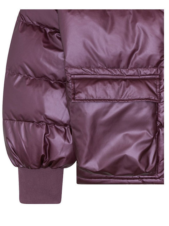 Vesuvio Women's Short Puffer Jacket for Winter Purple