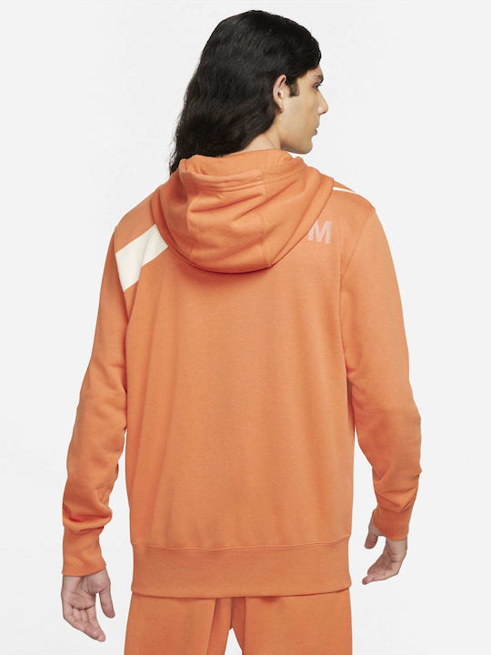 Nike Sportswear Swoosh Men's Sweatshirt with Hood and Pockets Orange