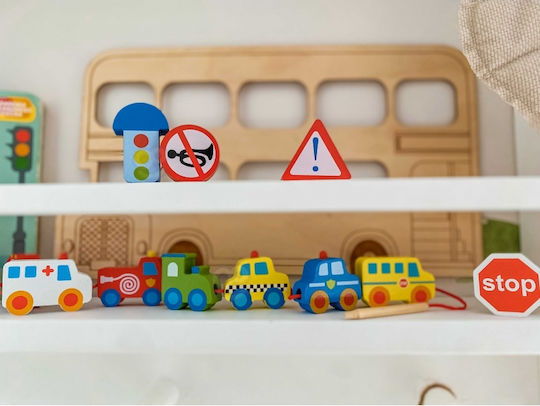 Classic World Jucărie cu Șireturi Jucărie glisantă Transport din Lemn pentru 24++ Luni
