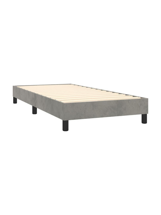Υπόστρωμα Pat Single Tapițat cu Material Gri Deschis pentru Saltea 100x200cm