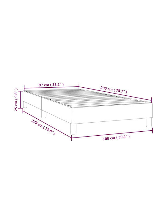 Υπόστρωμα Pat Single Tapițat cu Material Gri Deschis pentru Saltea 100x200cm
