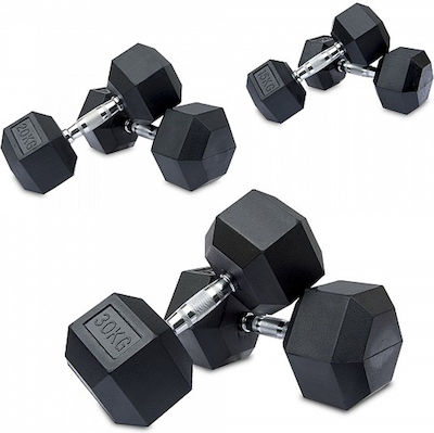 Amila Rubber Hexagon Dumbbell 1 x 30kg