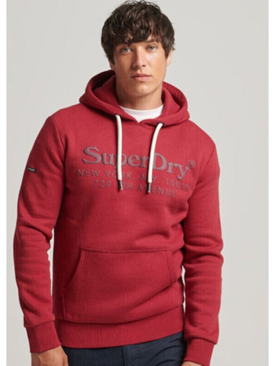 Sweatshirt with Hood Burgundy