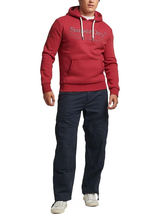 Sweatshirt with Hood Burgundy