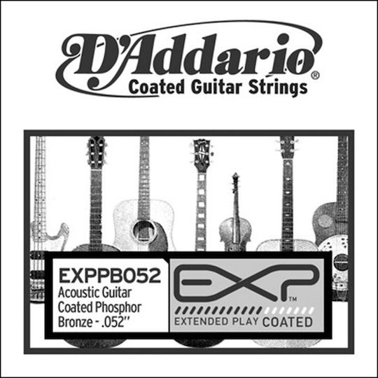 Daddario Single Phosphor Bronze String for Acoustic Guitar Superior Design Singles .052"