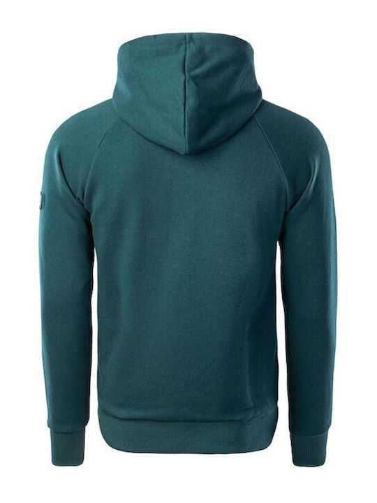 Elbrus Rufo Herren Sweatshirt Jacke mit Kapuze und Taschen Petrol Blau