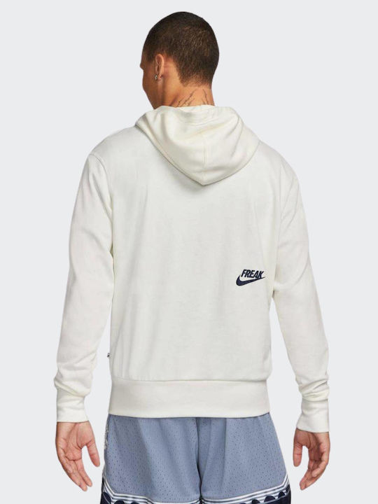 Nike Ανδρικό Φούτερ με Κουκούλα και Τσέπες Λευκό