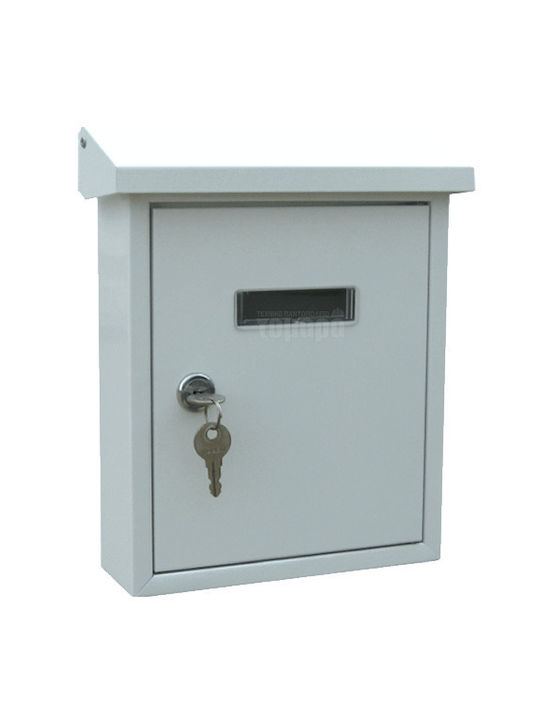 Import Hellas Outdoor Mailbox Metallic in White Color 25x6x21cm
