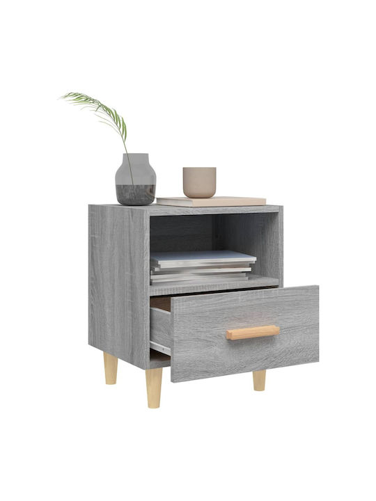 Wooden Bedside Table Γκρι Sonoma 40x35x47cm