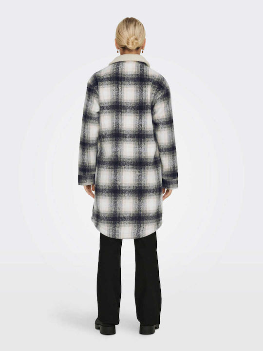 Γυναικείο Καρό Μπλε Overshirt Teddy