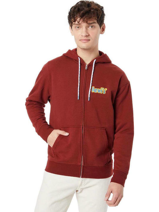 Graphic Sweatshirt mit Kapuze Burgundisch