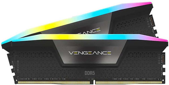 Corsair Vengeance RGB DDR5 64GB RAM with 2x32GB Modules and Speed 5200 for Desktop