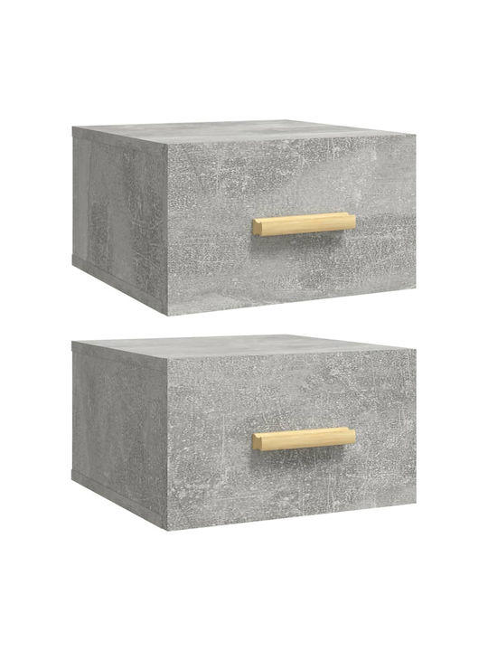 Nachttische Grey Concrete 2Stück 35x35x20cm