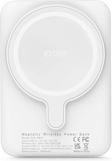 Tech-Protect PB10 Lifemag MagSafe Power Bank 5000mAh με Θύρα USB-C Λευκό