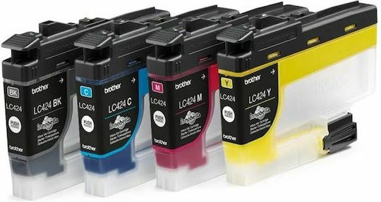 Brother LC424 Original Pack of 4 InkJet Printer Inks Yellow / Cyan / Magenta / Black (LC-424VAL)