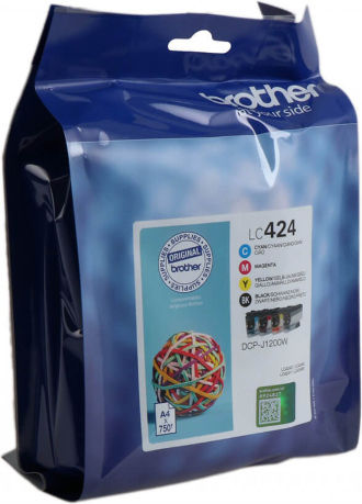 Brother LC424 Original Pack of 4 InkJet Printer Inks Yellow / Cyan / Magenta / Black (LC-424VAL)