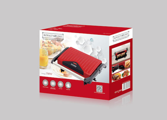 Royalty Line PM-750.417.1 Τοστιέρα για 2 Τοστ 750W Κόκκινη