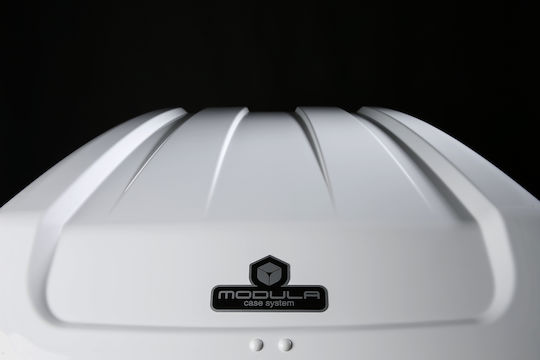 Modula Evo Dachbox für Autos mit Doppelöffnung Kapazität 400Es Weiß