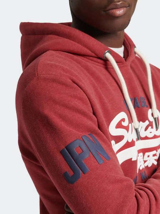 Sweatshirt with Hood Rich Red