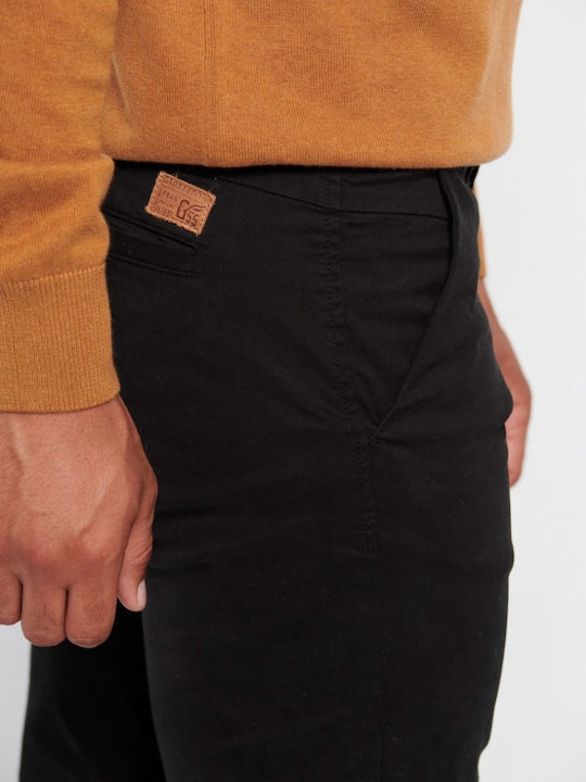 GAM006-20102 Herrenhosen Chino Regulär Passform Schwarz