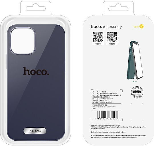 Hoco Pure Series Protective Back Cover Πλαστικό Μπλε (iPhone 14)