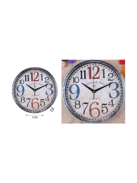 Antique Wall Clock Plastic Ecru Ø30cm