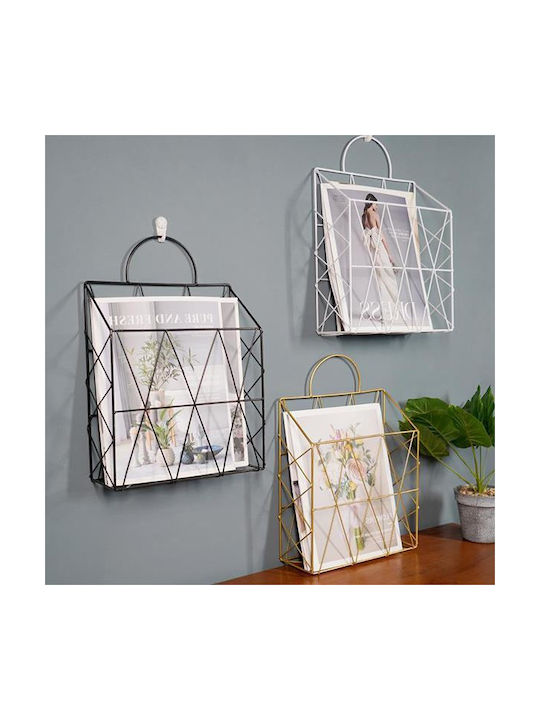 Next Decorative Wall Decor made of Metallic White Basket 25x10x38cm 1pcs