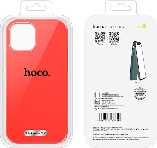 Hoco Pure Series Protective Umschlag Rückseite Kunststoff Rot (iPhone 14 Pro Max)