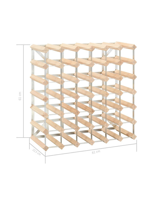 vidaXL С крака Κάβα Ποτών Дърво για 42 Μπουκάλια Бежов 61x22.5x61εκ.