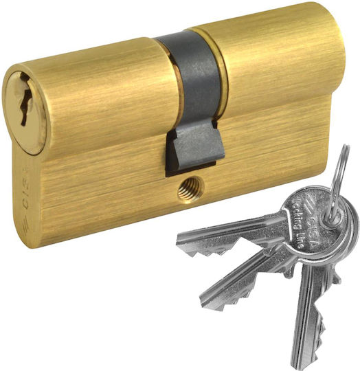 Cisa Lock Cylinder Security 70mm (27-43) with 3 Keys Gold