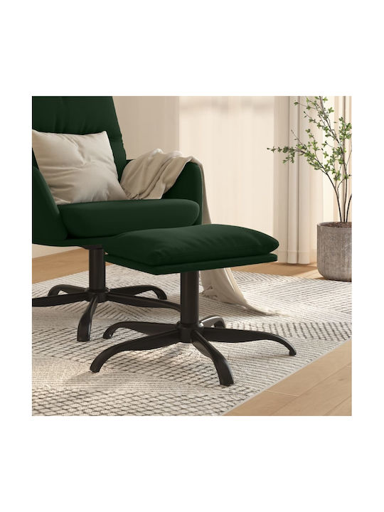 Stool Footstool Upholstered with Velvet Dark green 60x60x39cm