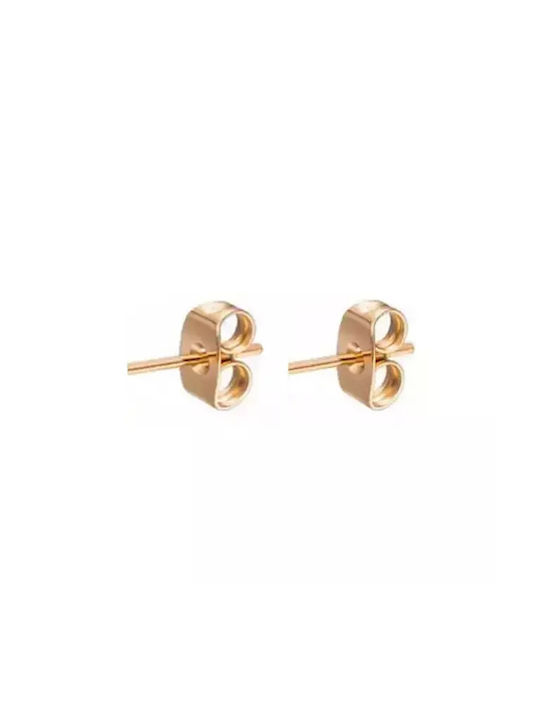 Γυναικεία σκουλαρίκια με μαύρες πέτρες ατσάλι 316L ροζ-χρυσό Art 02192