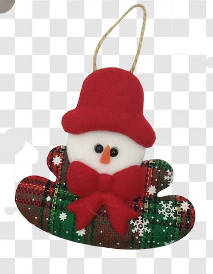 Hängender Weihnachtsbaumschmuck Schneemann Stoffartig 10.5x10.5cm (Verschiedene Designs oder Farben)