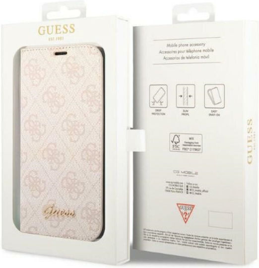Guess Vintage Gold Logo Buchen Sie Kunststoff Rosa (iPhone 14 Pro)