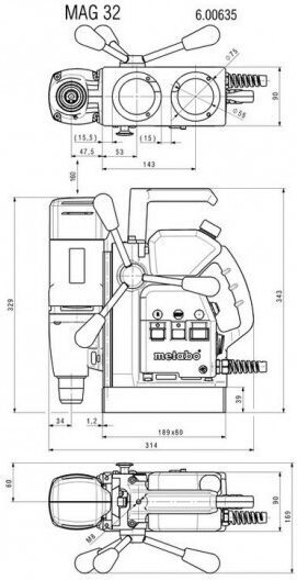 Metabo Magnetic Drill Press MAG 32 with Power 1kW