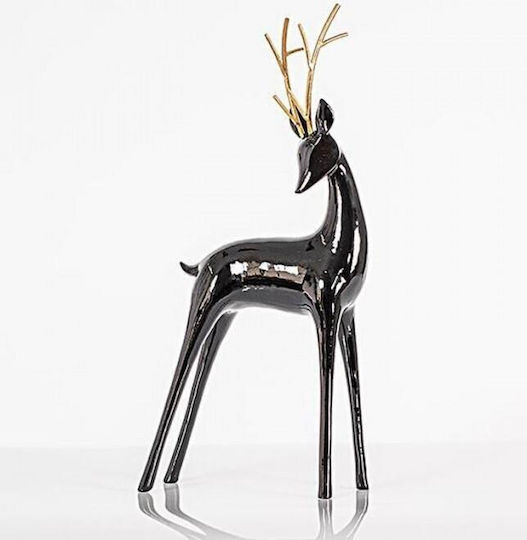 Eurolamp Weihnachtliche Kunststoff Figur Hirsche Schwarz Höhe 40cm