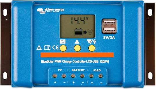 Victron Energy BlueSolar PWM -LCD&USB 12/24-20 Ρυθμιστής Φόρτισης 24V 20A