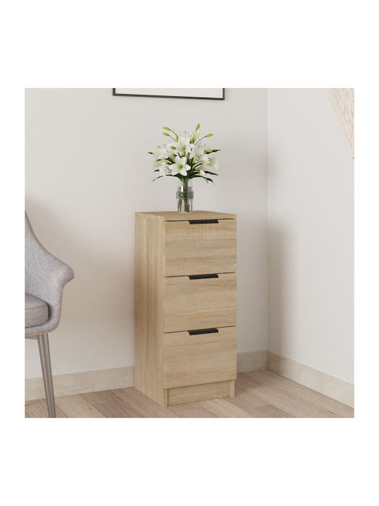 Wooden Storage Drawers with 3 Drawers Sonoma Δρυς L30xW30xH70cm