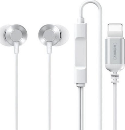 Remax RM-512i În ureche Handsfree cu două căști cu mufă Lightning Argintiu