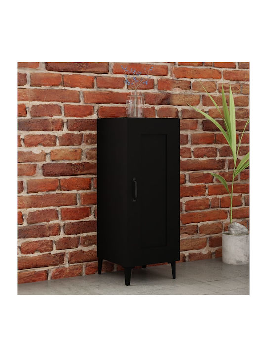 Wooden Storage Cabinet Μαύρο L34.5xW34xH90cm