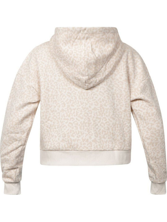 Nile Kurzgeschnitten Damen Sweatshirtjacke Kapuzen Ecru