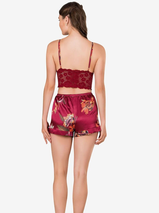 Moongirl Summer Satin Babydoll Burgundy