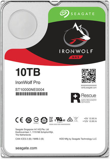 Seagate Ironwolf Pro 10TB HDD Hard Drive 3.5" SATA III 7200rpm with 256MB Cache for NAS ST10000NT001