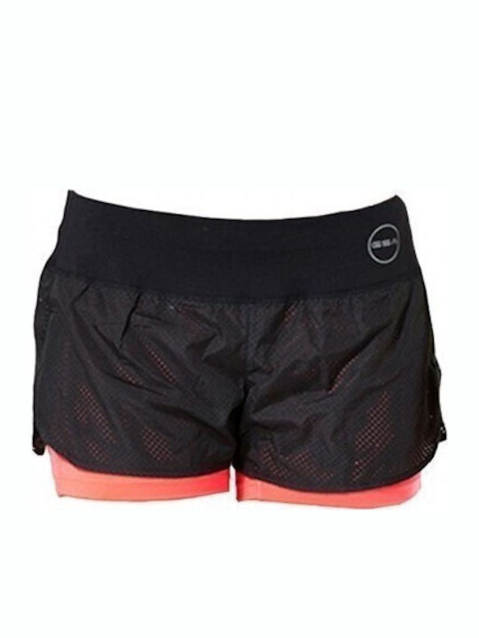 Double Shorts 182601 Koralle Damen Aktivbekleidung Shorts Schwarz
