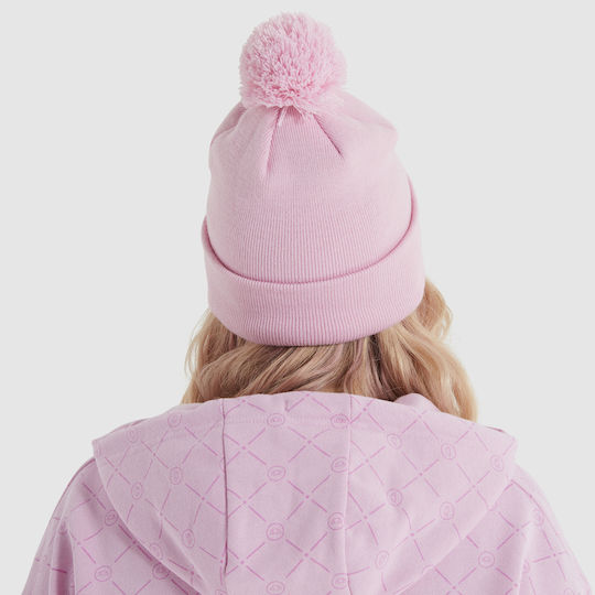 Pasteria Pom Pom Beanie Γυναικείος Σκούφος Πλεκτός σε Ροζ χρώμα