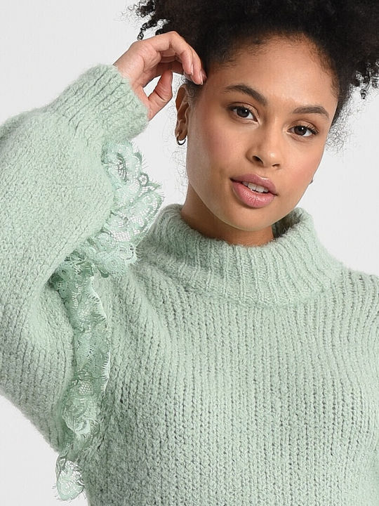 Damen Langarm Pullover Grün