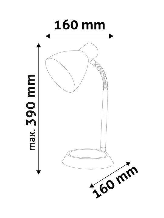 Avide ABDLO-W Office Lamp with Flexible Arm for Socket E27 in White Color