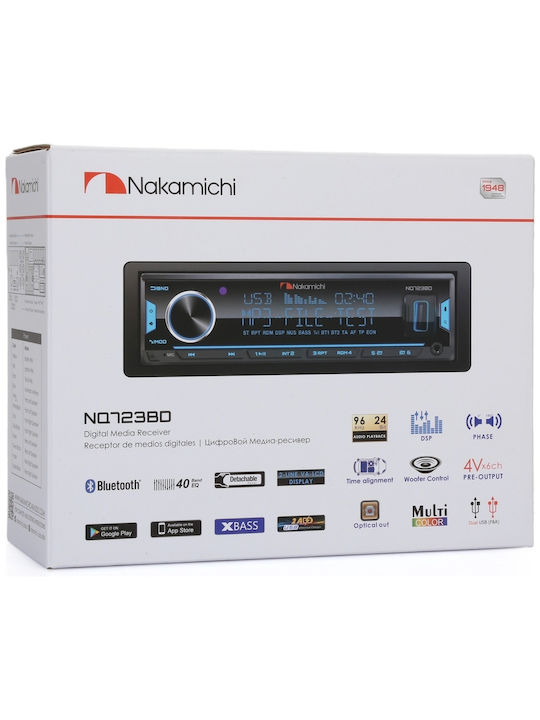 Nakamichi Sistem Audio Auto 1DIN (Bluetooth/USB)