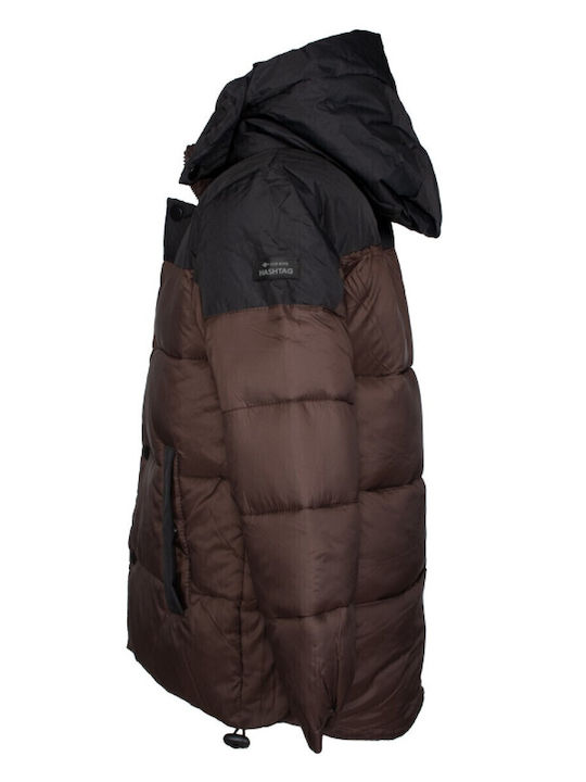 Kids' Casual Jacket Short with Hood Brown