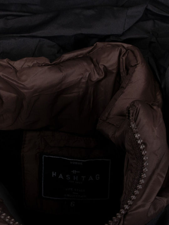 Kids' Casual Jacket Short with Hood Brown